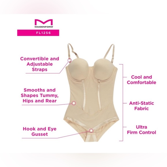 Maidenform Shapewear Ultra-Firm Convertible Body Shaper Black 40C Underwire NWT - Picture 7 of 8